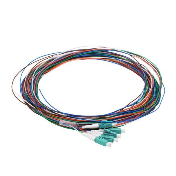 6 Fiber Pigtail, LC/UPC, 900 µm, 50 µm OM3-4, 3m